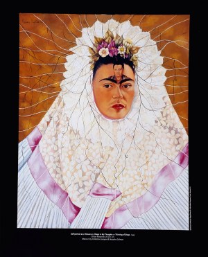 Frida Kahlo (1907-1954), Self-Portrait as a Tehuana or Diego in my thoughts or Thinking of Diego