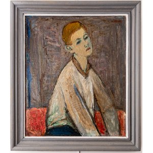 Maksymilian Stratanowski (1913-1987), Portrait of a boy in a white sweater, ca. 1960.