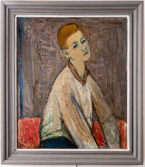 Maksymilian Stratanowski (1913-1987), Portret chłopca w białym swetrze, ok. 1960 r.
