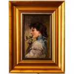 Władysław Czachórski (?) (1850-1911), Portrait of a girl with a rose, ca.1890