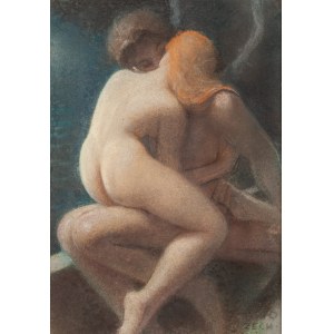 Stefan Żechowski (1912 Książ Wielki near Miechów - 1984 Książ Wielki near Miechów), Loving couple, ca. 1970
