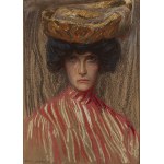 Henryk Uziembło (1879 Myślachowice near Kraków - 1949 Kraków), "Portrait of a Woman in a Hat," 1906