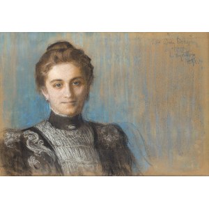 Leon Wyczółkowski (1852 Huta Miastkowska - 1936 Warsaw), Portrait of Lina Borzęcka, 1896