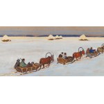 Julian Fałat (1853 Tuligłowy - 1929 Bystra), Kulig in Nesvizh