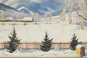 Togo Kazimierz Fałat (1904 - 1981 Londyn), Pejzaż zimowy