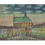 Nikifor Krynicki (1895 Krynica - 1968 Folusz), View of the church, 1960s.