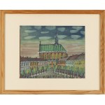 Nikifor Krynicki (1895 Krynica - 1968 Folusz), View of the church, 1960s.