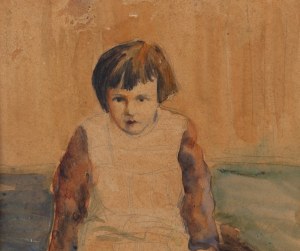 Jan Dutkiewicz (1911 - 1983 ), Dziewczynka na łożku, 1940