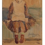 Jan Dutkiewicz (1911 - 1983 ), Girl on a bed, 1940