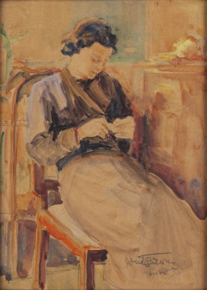 Jan Dutkiewicz (1911 - 1983 ), Szyjąca, 1940