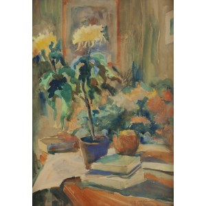 Jan Dutkiewicz (1911 - 1983 ), Chryzantemy, 1940