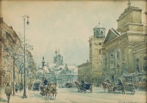 Władysław Chmieliński (1911 Warszawa - 1979 Warszawa), Widok na Plac Zamkowy w Warszawie