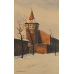 Stanislaw Fabijański (1865 Paris - 1947 Cracow), The Tower of the Carpenter in Cracow