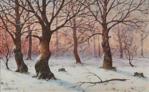 Józef Guranowski (1852 Warszawa - 1922 Warszawa), Las zimą, 1916