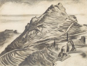 Bolesław Cybis (1895 Folwark Massandra na Krymie - 1957 Trenton (New Jersey, USA)), Pejzaż włoski - Wezuwiusz, 1930