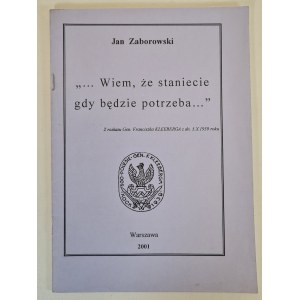 ZBOROWSKI Jan - ...so che vi batterete quando sarà necessario..., ed.2001