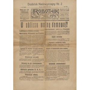 Worker. Central organ of the PPS. Extraordinary Supplement No. 2 of May 12, 1926 [May Coup].