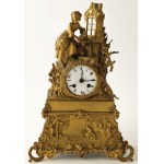 CHIMBER CLOCKWORK WITH GIRL WITH BUNCH OF FRUIT, mid-19th century.