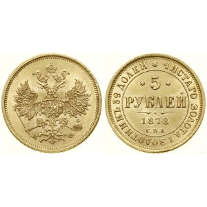 Rosja, 5 rubli, 1878 СПБ НФ, Petersburg