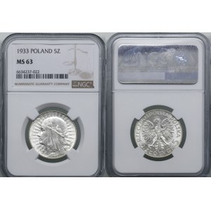 Poland, 5 zloty, 1933, Warsaw