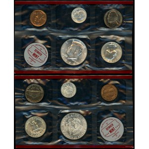 United States of America (USA), set of 5 coins from the Denver mint, 1964
