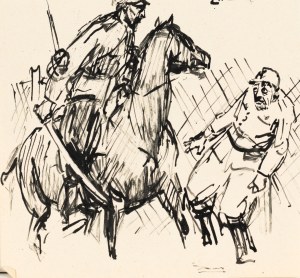 Ludwik MACIĄG (1920-2007), Ułan - pojmanie jeńca