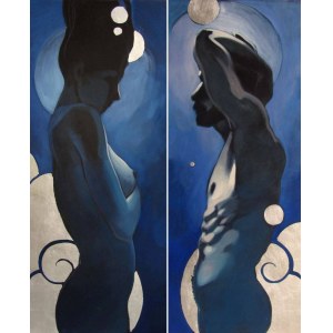 Jakub Godziszewski, Woman and man from the series Elements - diptych, 2018