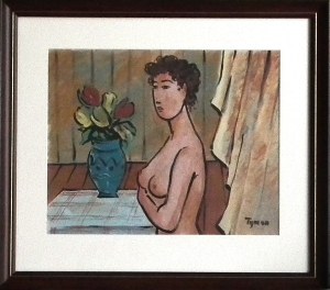 Tymon Niesiołowski(1882-1965),Półakt,lata 50 XX wieku