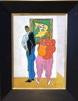 Czesław Tumielewicz(ur.1949),Na wystawie Picassa w Londynie,2020