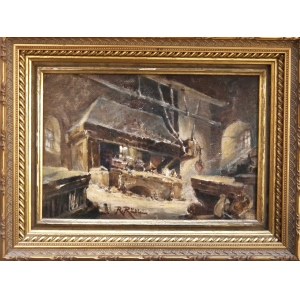 Rudolf Rädlein (1858-1933),Burg Reifenstein bei Sterzing Küche (Kitchen at Reifenstein Castle near Sterzing).