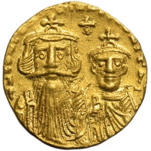 Byzantine Empire, Constans II with Constantine IV, Solidus