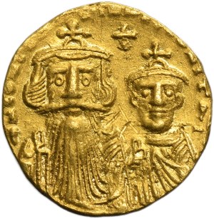 Byzantine Empire, Constans II with Constantine IV, Solidus