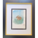 Jozef Wilkoń, Hare hidden in the grass. Illustration design for the book 