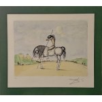 Salvador DALI (1904-1989) "Le Chevalier" (The Knight) from the portfolio of illustrations for Don Quichotte de la Manche