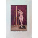 Henryk Plóciennik, Nude. Etching underpainted in watercolor on paper. 84r