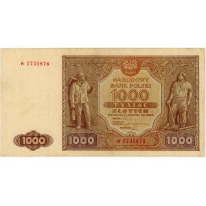 Poland. 1946 1000 Zlotych Prefix H