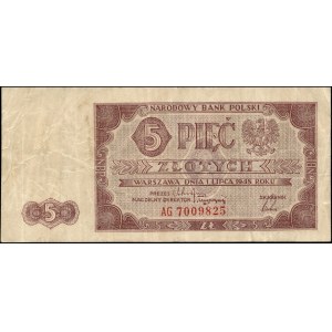 Poland. 1948 5 Zlotych Prefix AG
