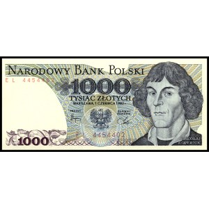 Poland. 1982 1000 Zlotych Prefix EL