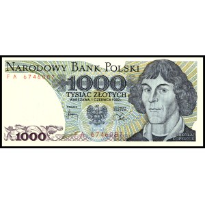 Polska. 1982 1000 Złotych Prefiks FA