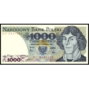 Poland. 1982 1000 Zlotych Prefix GC