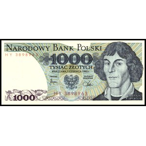 Polska. 1982 1000 Złotych Prefiks HY