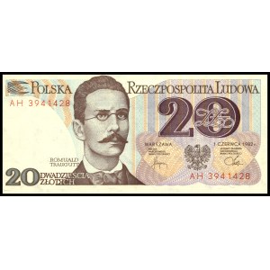 Poland. 1982 20 Zlotych Prefix AH