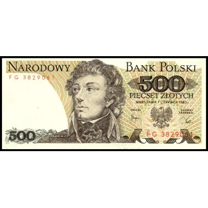 Poland. 1982 500 Zlotych Prefix FG