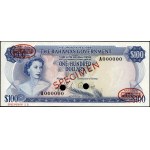 Bahamas. 1965 100 Dollars Specimen