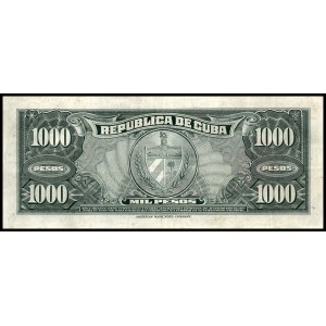 Cuba. 1950 1000 Pesos Prefix AA - Highest Denomination