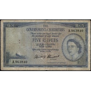 Mauritius. 1954 5 Rupees