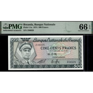 Rwanda. 1974 500 Francs