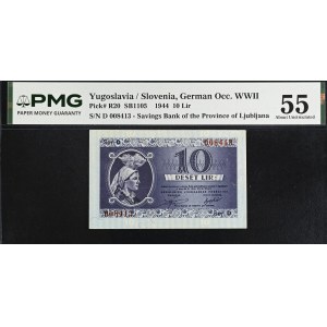 Slovenia. 1944 10 Lir German Occupation WWII