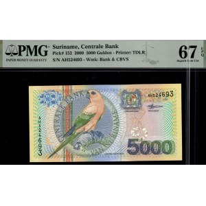 Suriname. 2000 - 5000 Gulden - Birds of Paradise Series