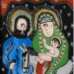 PĘKSA Jolanta - Ucieczka św. Rodziny - Zakopane 1980 [obraz na szkle, 38x32 cm]
